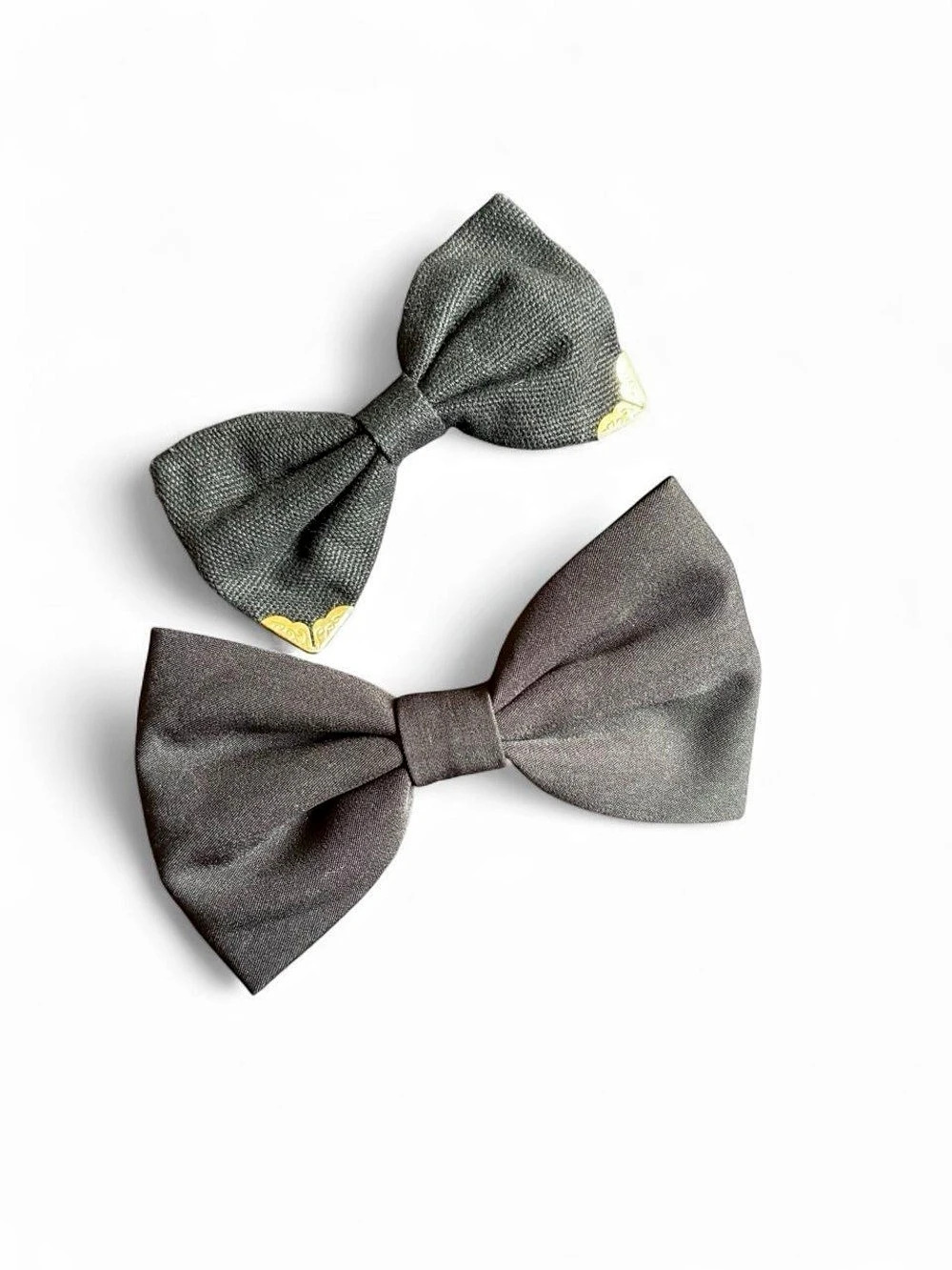 Two-Bow Hair Clip Set in Black
